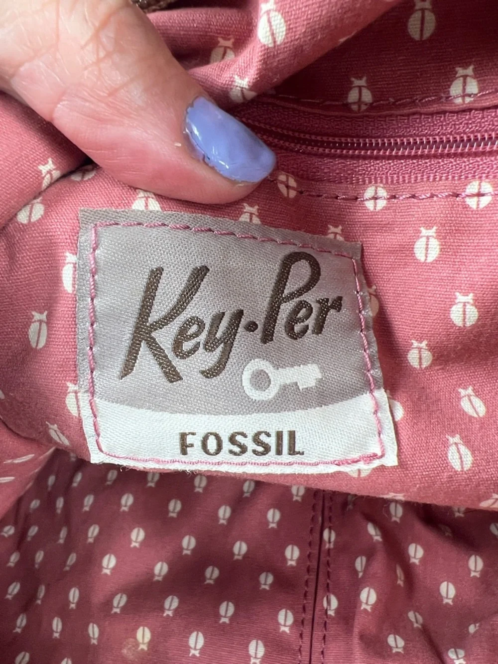 Fossil Key-Per Abstract Floral Coated Canvas Shopper Tote ZB5126 | EUC